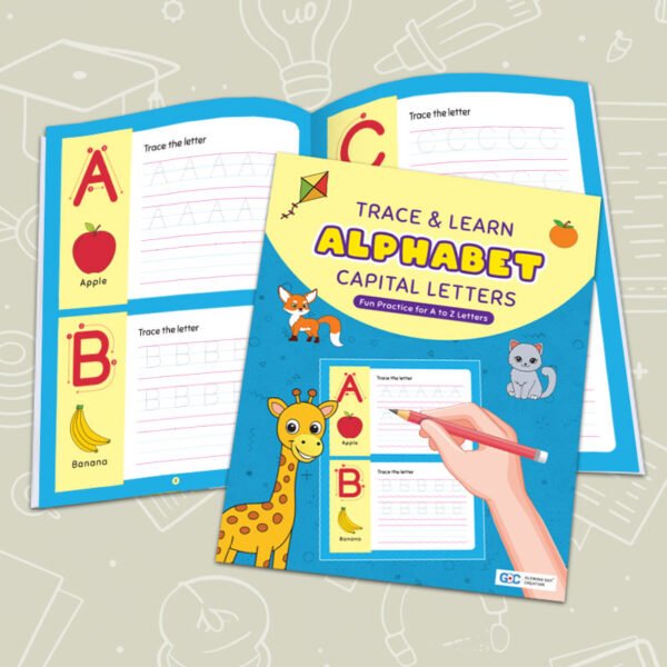 Alphabet tracing book inside view