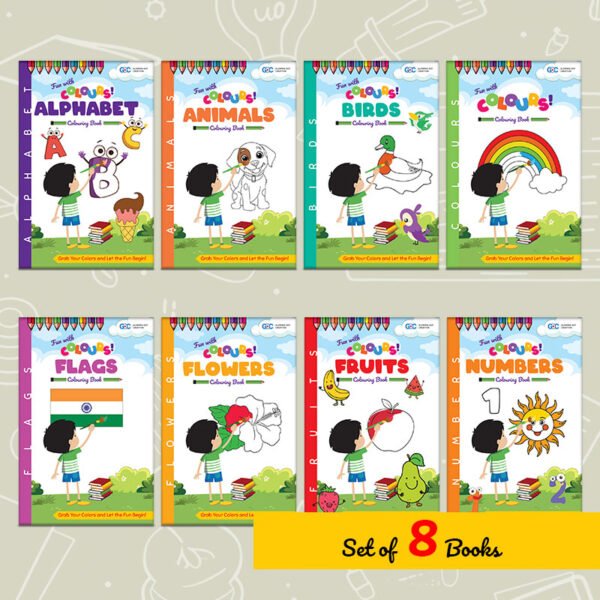 coloring books set of 8